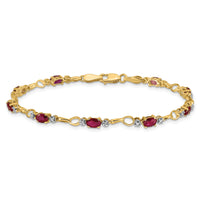 14k Completed Open-Link Diamond/Ruby Bracelet-BM4482-RU-001-YA