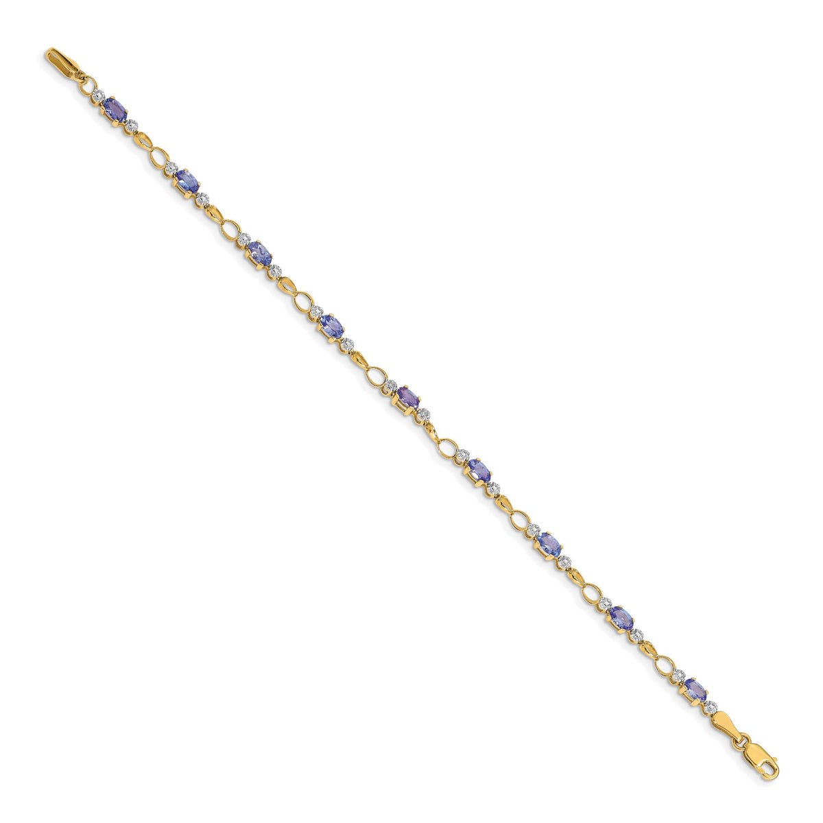 14k Open-Link Diamond/Tanzanite Bracelet-BM4482-TZ-001-YA