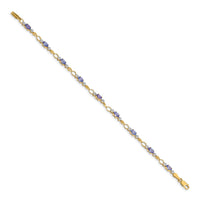 14k Open-Link Diamond/Tanzanite Bracelet-BM4482-TZ-001-YA
