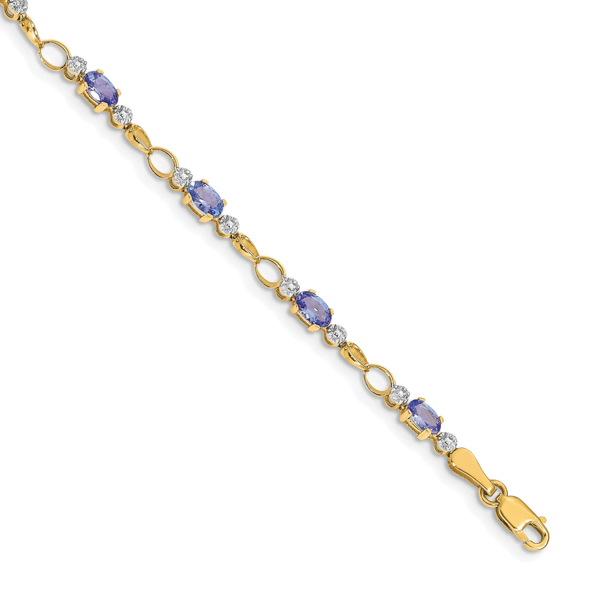 14k Open-Link Diamond/Tanzanite Bracelet-BM4482-TZ-001-YA