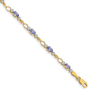 14k Open-Link Diamond/Tanzanite Bracelet-BM4482-TZ-001-YA
