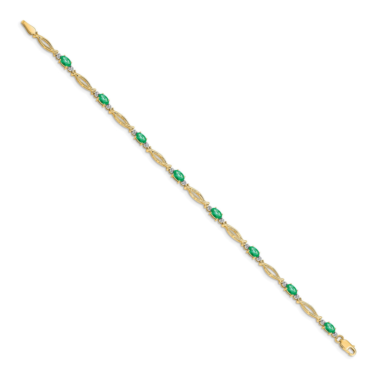 14k Diamond and Emerald Bracelet-BM4483-EM-001-YA