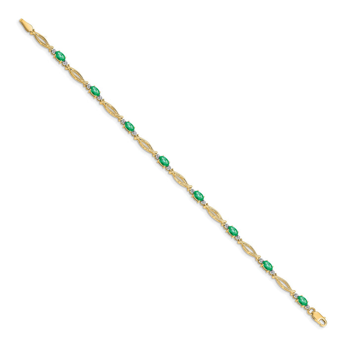 14k Diamond and Emerald Bracelet-BM4483-EM-001-YA