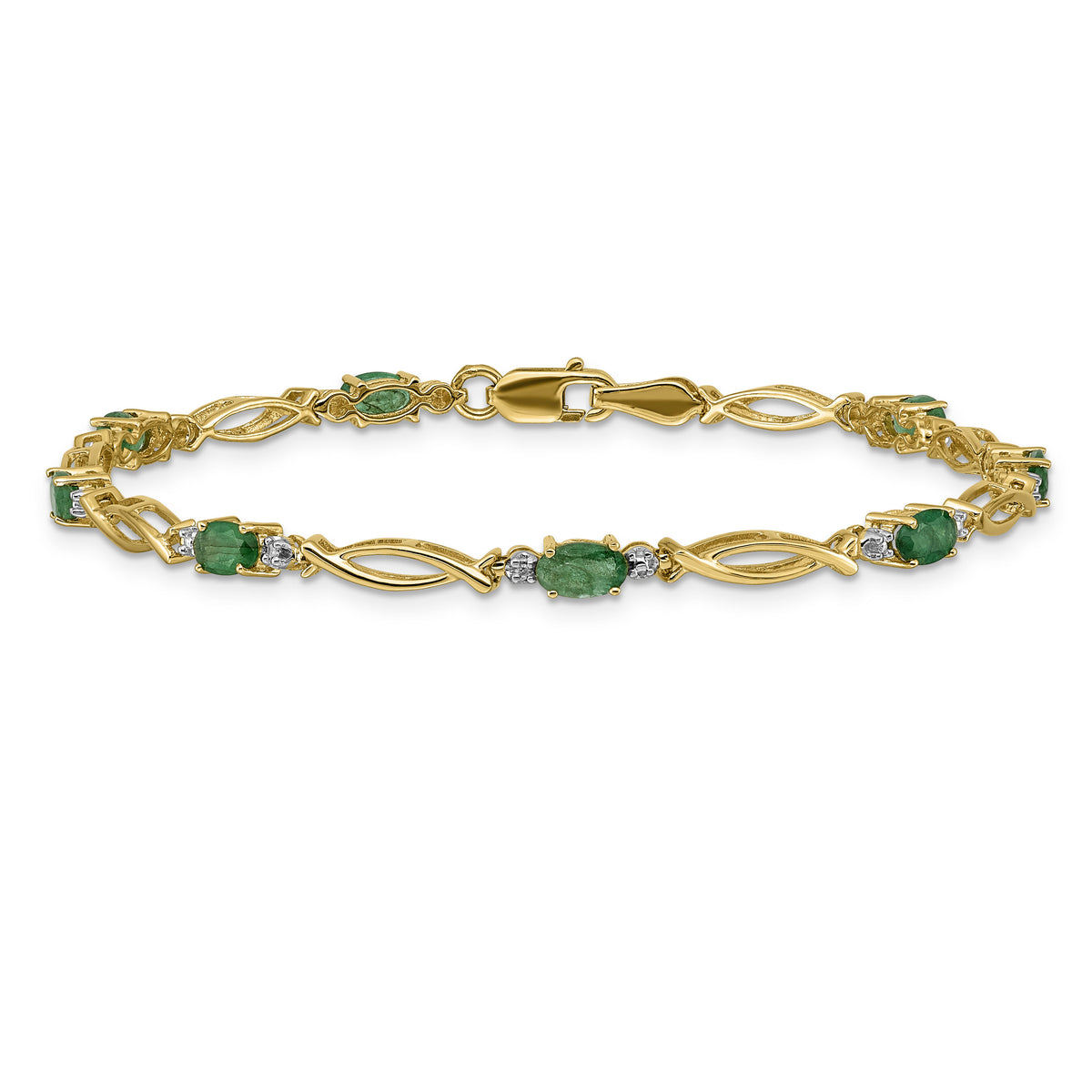 14k Diamond and Emerald Bracelet-BM4483-EM-001-YA
