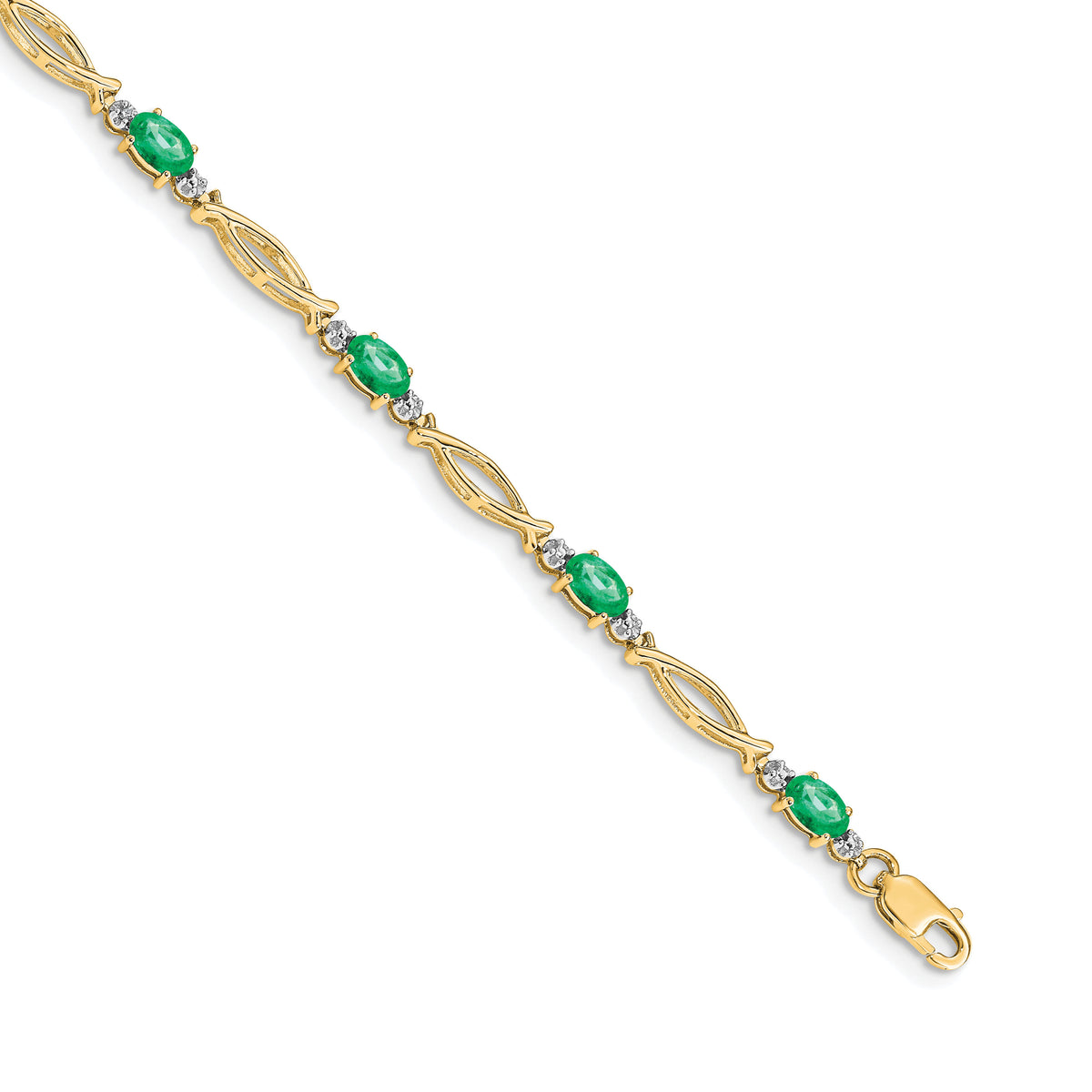 14k Diamond and Emerald Bracelet-BM4483-EM-001-YA