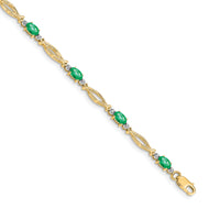 14k Diamond and Emerald Bracelet-BM4483-EM-001-YA