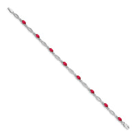14k White Gold Diamond and Ruby Bracelet-BM4483-RU-001-WA