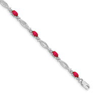 14k White Gold Diamond and Ruby Bracelet-BM4483-RU-001-WA