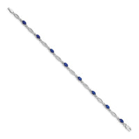 14k White Gold Diamond and Sapphire Bracelet-BM4483-SA-001-WA