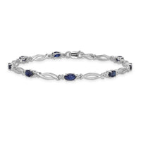 14k White Gold Diamond and Sapphire Bracelet-BM4483-SA-001-WA