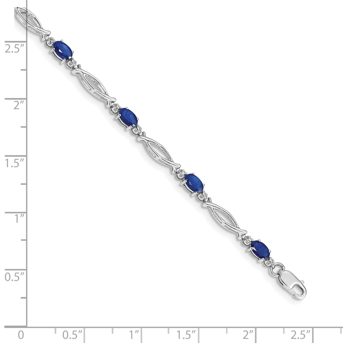 14k White Gold Diamond and Sapphire Bracelet-BM4483-SA-001-WA