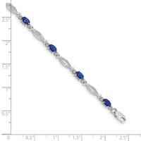 14k White Gold Diamond and Sapphire Bracelet-BM4483-SA-001-WA