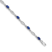 14k White Gold Diamond and Sapphire Bracelet-BM4483-SA-001-WA