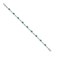 14k White Gold Diamond and Emerald Bracelet-BM4484-EM-001-WA
