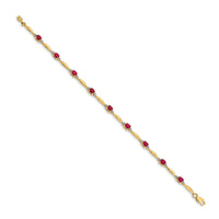 14k Diamond and Oval Ruby Bracelet-BM4484-RU-001-YA