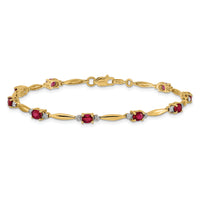 14k Diamond and Oval Ruby Bracelet-BM4484-RU-001-YA