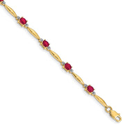 14k Diamond and Oval Ruby Bracelet-BM4484-RU-001-YA