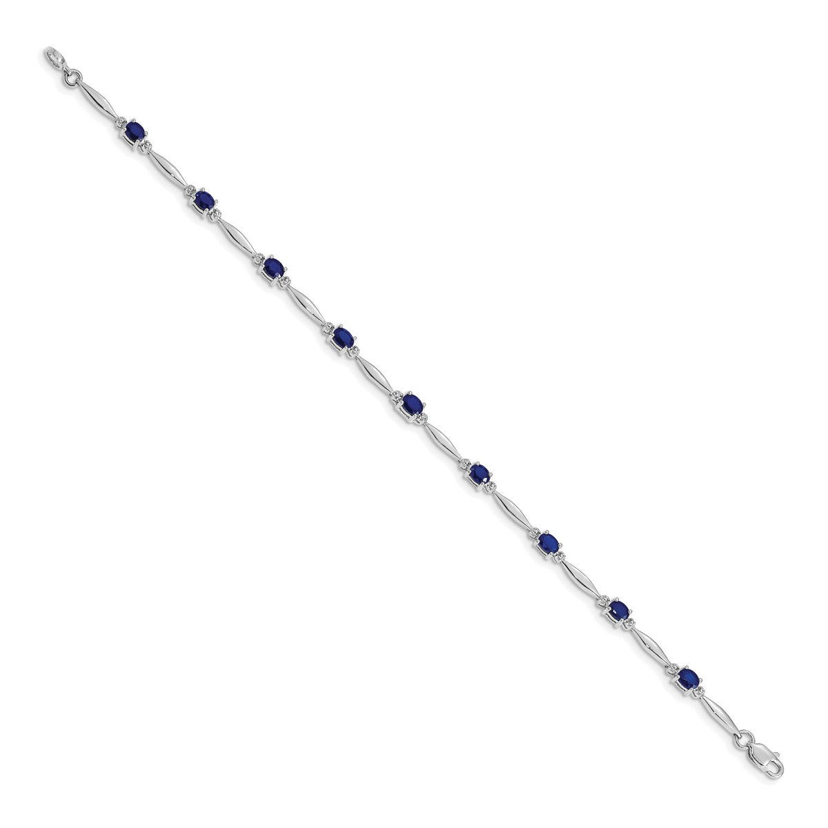 14k White Gold Diamond and Sapphire Bracelet-BM4484-SA-001-WA