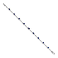 14k White Gold Diamond and Sapphire Bracelet-BM4484-SA-001-WA
