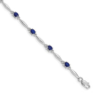 14k White Gold Diamond and Sapphire Bracelet-BM4484-SA-001-WA