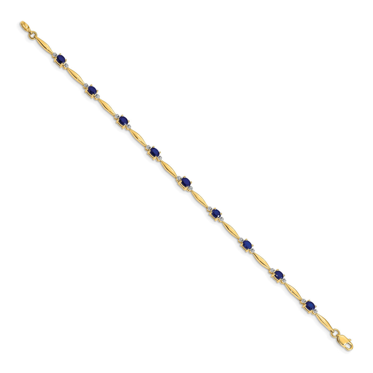 14k Diamond and Oval Sapphire Bracelet-BM4484-SA-001-YA