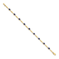 14k Diamond and Oval Sapphire Bracelet-BM4484-SA-001-YA