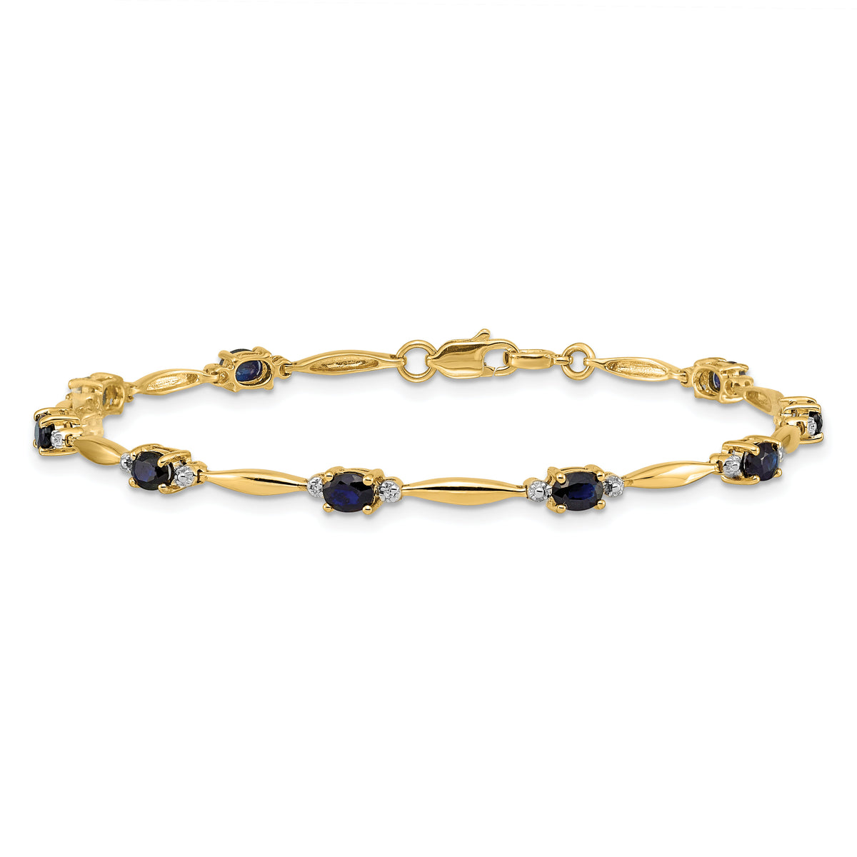14k Diamond and Oval Sapphire Bracelet-BM4484-SA-001-YA