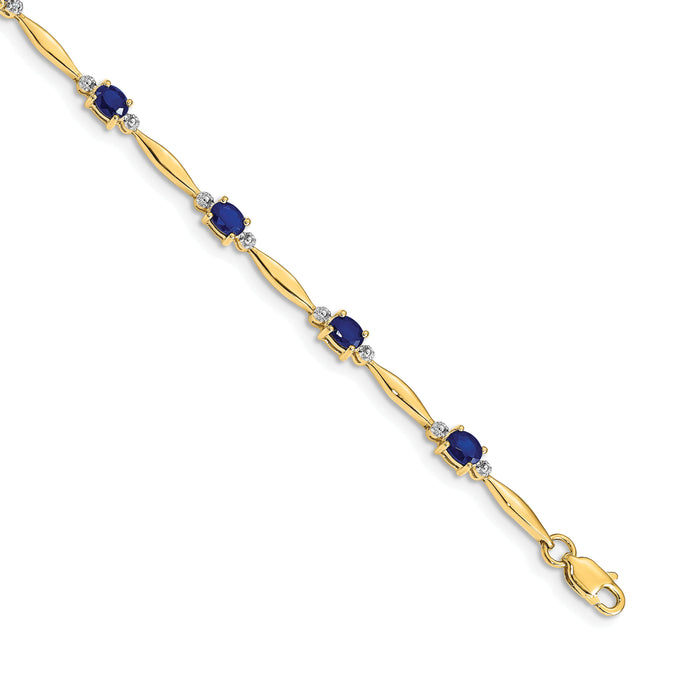 14k Diamond and Oval Sapphire Bracelet-BM4484-SA-001-YA