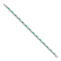 14k White Gold Diamond and Emerald Infinity Bracelet-BM4485-EM-015-WA