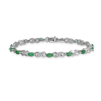 14k White Gold Diamond and Emerald Infinity Bracelet-BM4485-EM-015-WA
