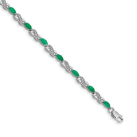 14k White Gold Diamond and Emerald Infinity Bracelet-BM4485-EM-015-WA