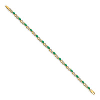 14k Diamond and Emerald Infinity Bracelet-BM4485-EM-015-YA