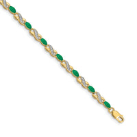 14k Diamond and Emerald Infinity Bracelet-BM4485-EM-015-YA