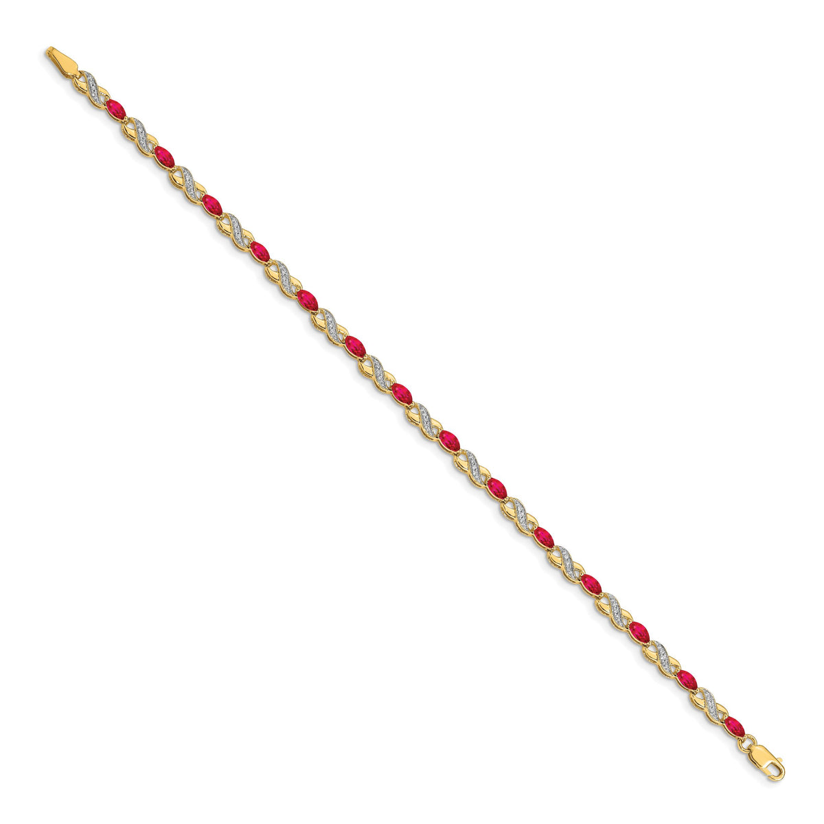 14k Diamond and Ruby Infinity Bracelet-BM4485-RU-015-YA