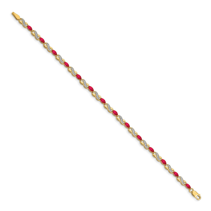 14k Diamond and Ruby Infinity Bracelet-BM4485-RU-015-YA