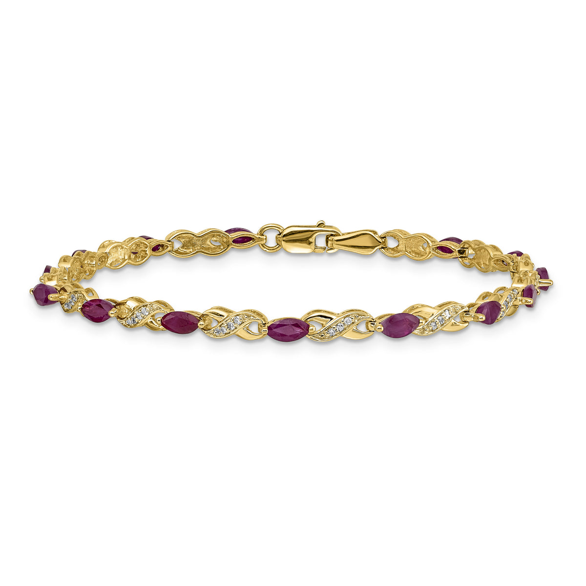 14k Diamond and Ruby Infinity Bracelet-BM4485-RU-015-YA