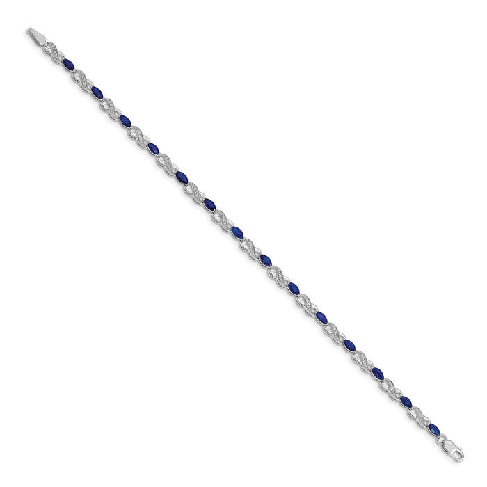 14k White Gold Diamond and Sapphire Infinity Bracelet-BM4485-SA-015-WA