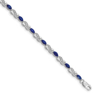 14k White Gold Diamond and Sapphire Infinity Bracelet-BM4485-SA-015-WA