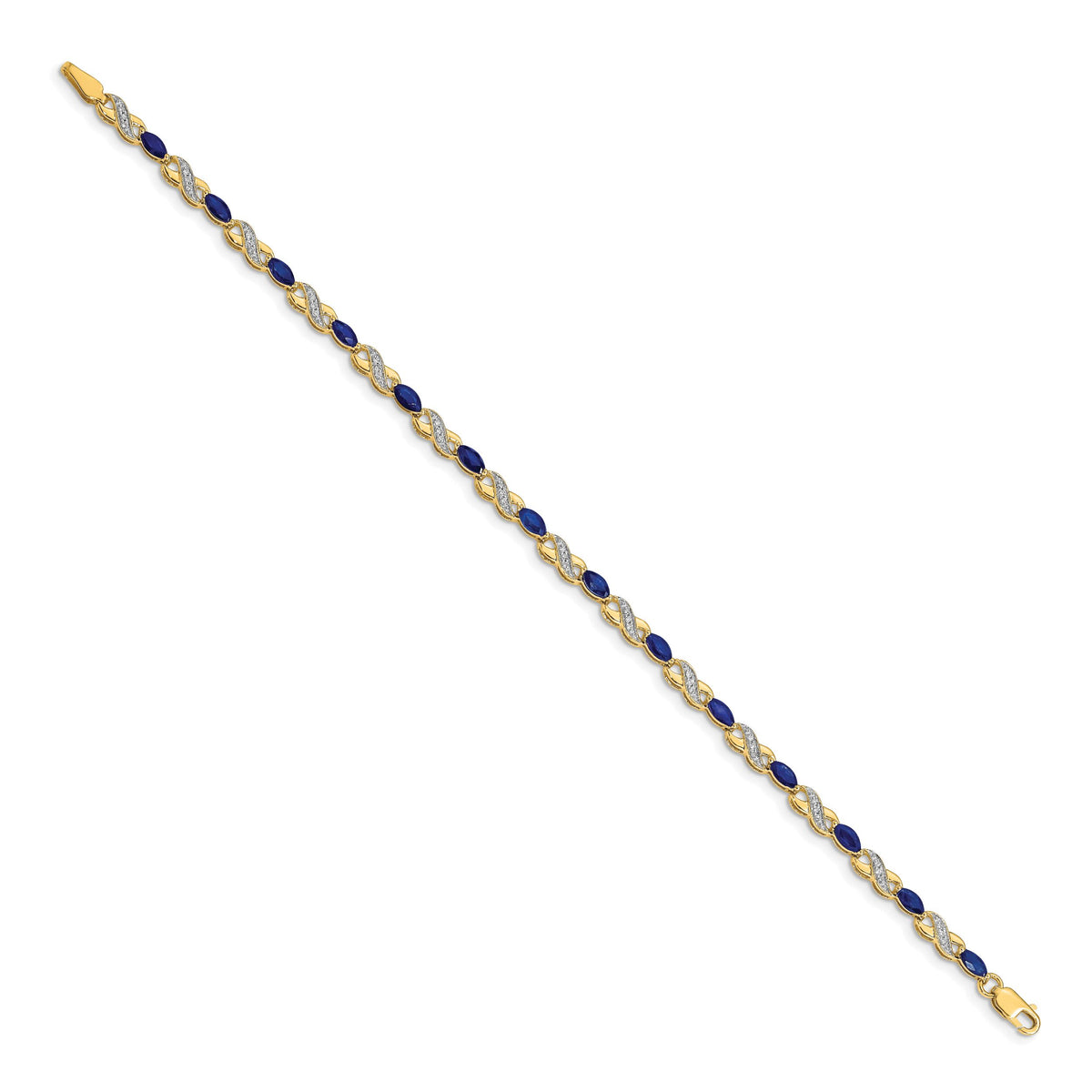 14k Diamond and Sapphire Infinity Bracelet-BM4485-SA-015-YA
