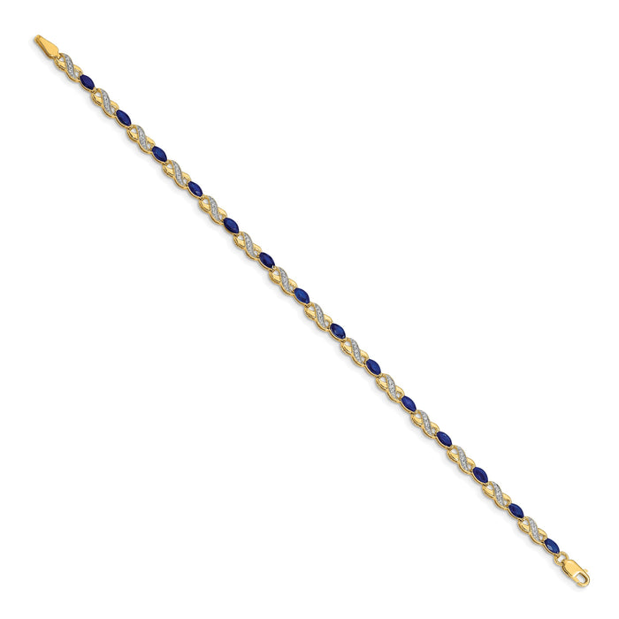 14k Diamond and Sapphire Infinity Bracelet-BM4485-SA-015-YA