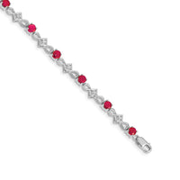 14k White Gold Diamond and Ruby Bracelet-BM4486-RU-010-WA