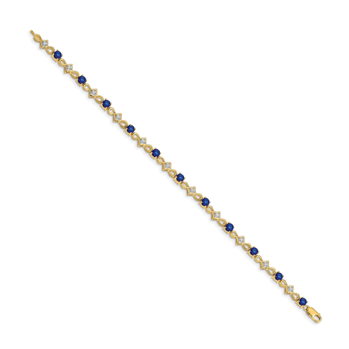 14k Diamond and Sapphire Bracelet-BM4486-SA-010-YA