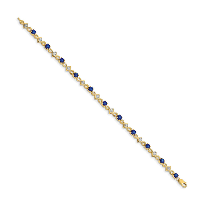14k Diamond and Sapphire Bracelet-BM4486-SA-010-YA