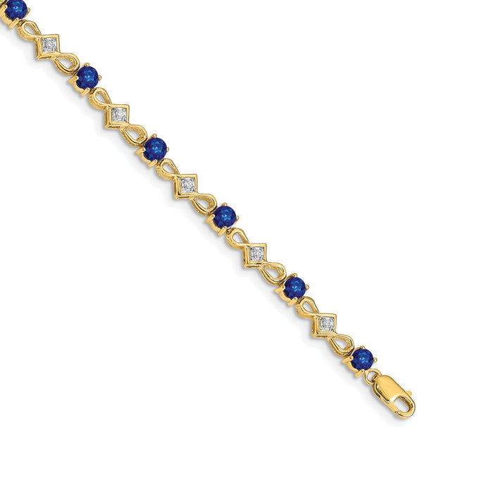 14k Diamond and Sapphire Bracelet-BM4486-SA-010-YA