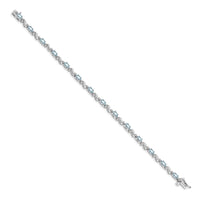 14k White Gold Diamond and Aquamarine Bracelet-BM4487-AQ-010-WA