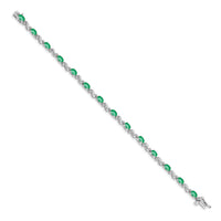 14k White Gold Diamond and Emerald Bracelet-BM4487-EM-010-WA