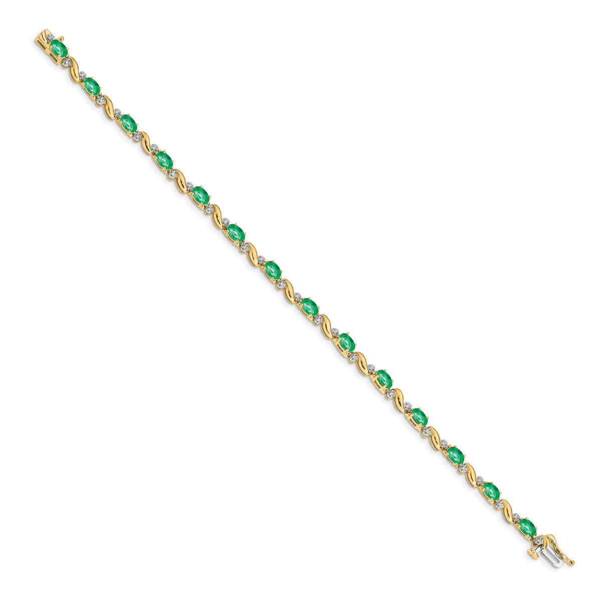 14k Diamond and Emerald Bracelet-BM4487-EM-010-YA