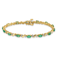 14k Diamond and Emerald Bracelet-BM4487-EM-010-YA