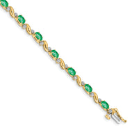 14k Diamond and Emerald Bracelet-BM4487-EM-010-YA