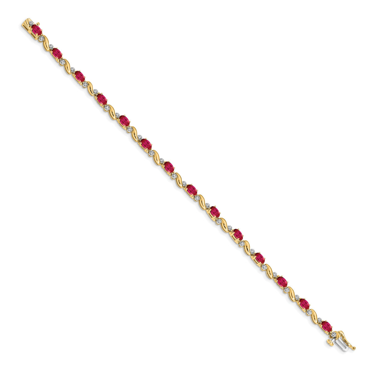 14k Diamond and Ruby Bracelet-BM4487-RU-010-YA